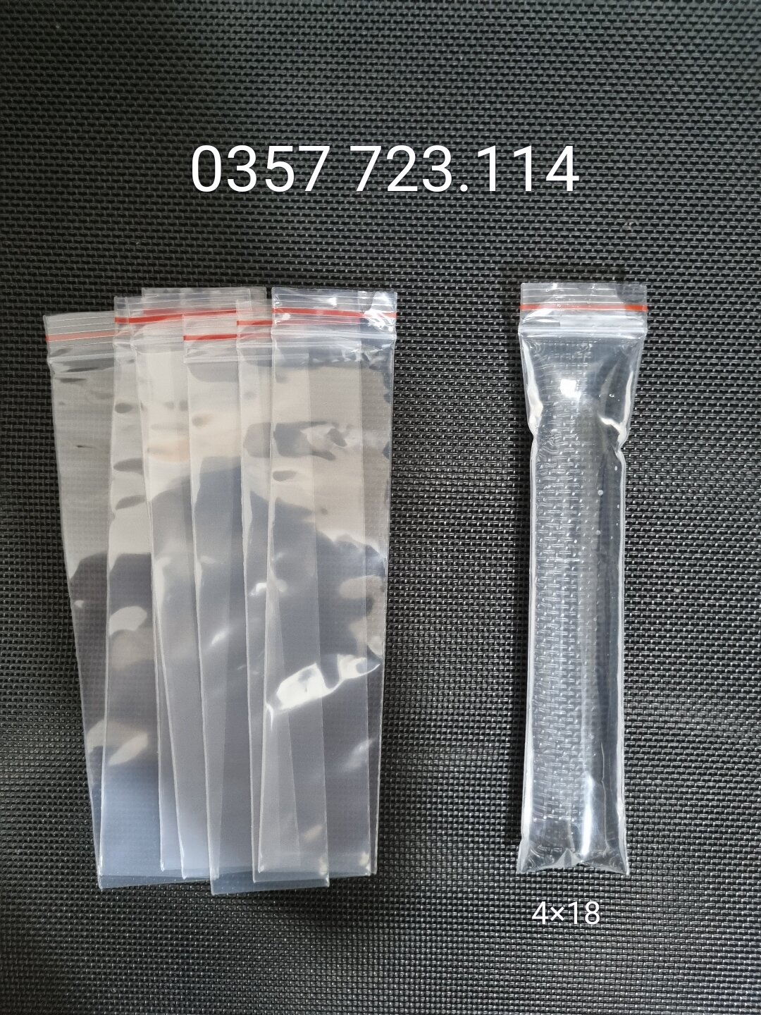 100g túi zip chỉ đỏ làm kem túi ,sữa chua 4×18