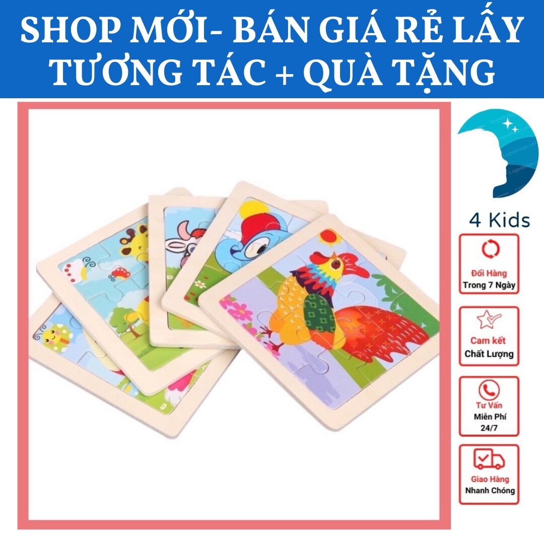 Tranh ghép gỗ 9 mảnh cho trẻ em, tranh ghép gỗ giá rẻ