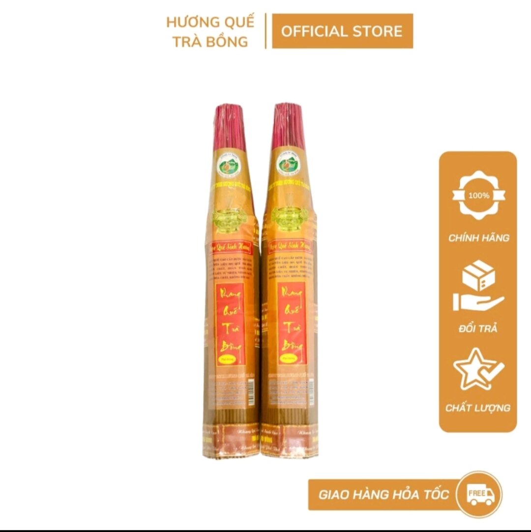 Nhang Phổ Thông Lá Quế 38cm/bó 220cay -Hương Quế Trà Bồng