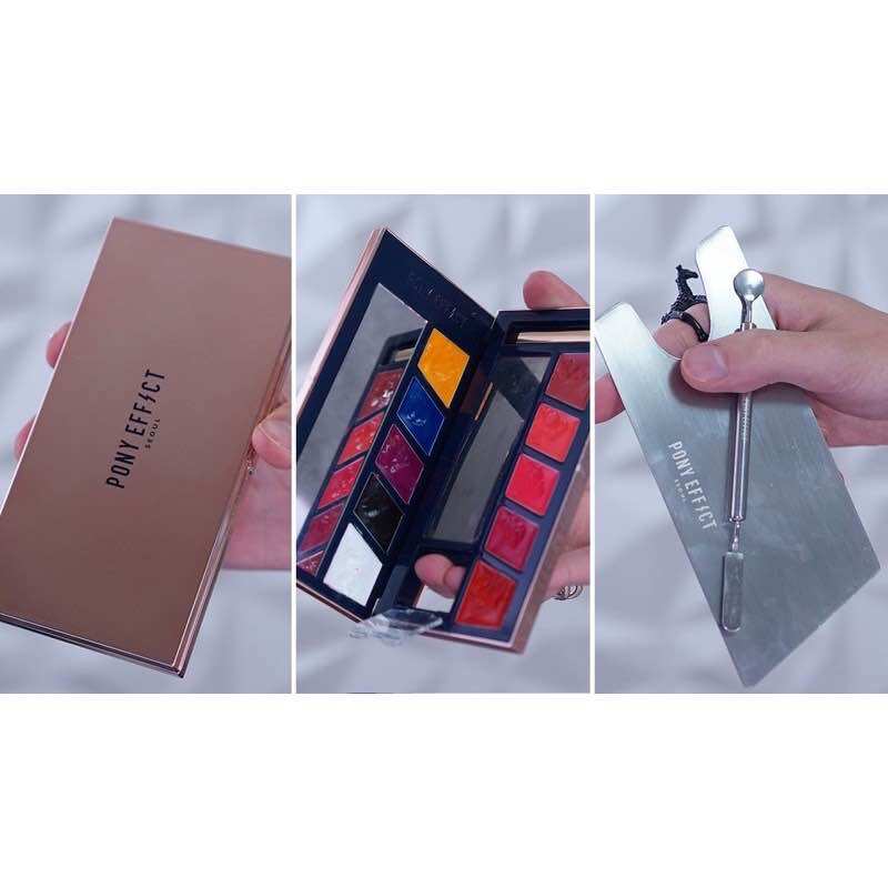 bảng pha màu son/ kem nền Pony Effect Mixing Palatte & Spatula Pro