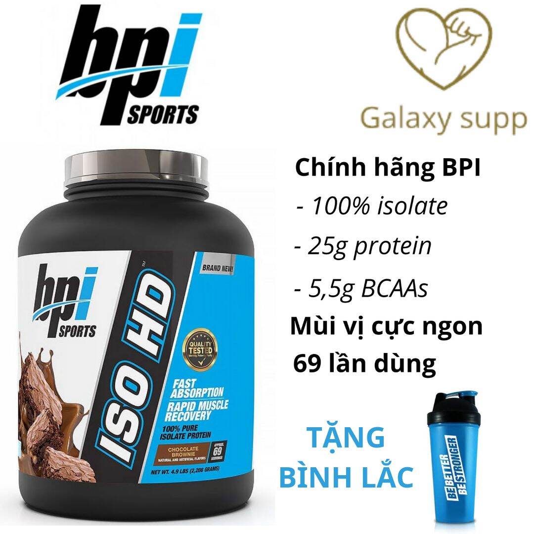 ( Tặng Bình Lắc ) Bpi Iso Hd Whey Protein Tăng Cơ 100% Isolate 69 Serving