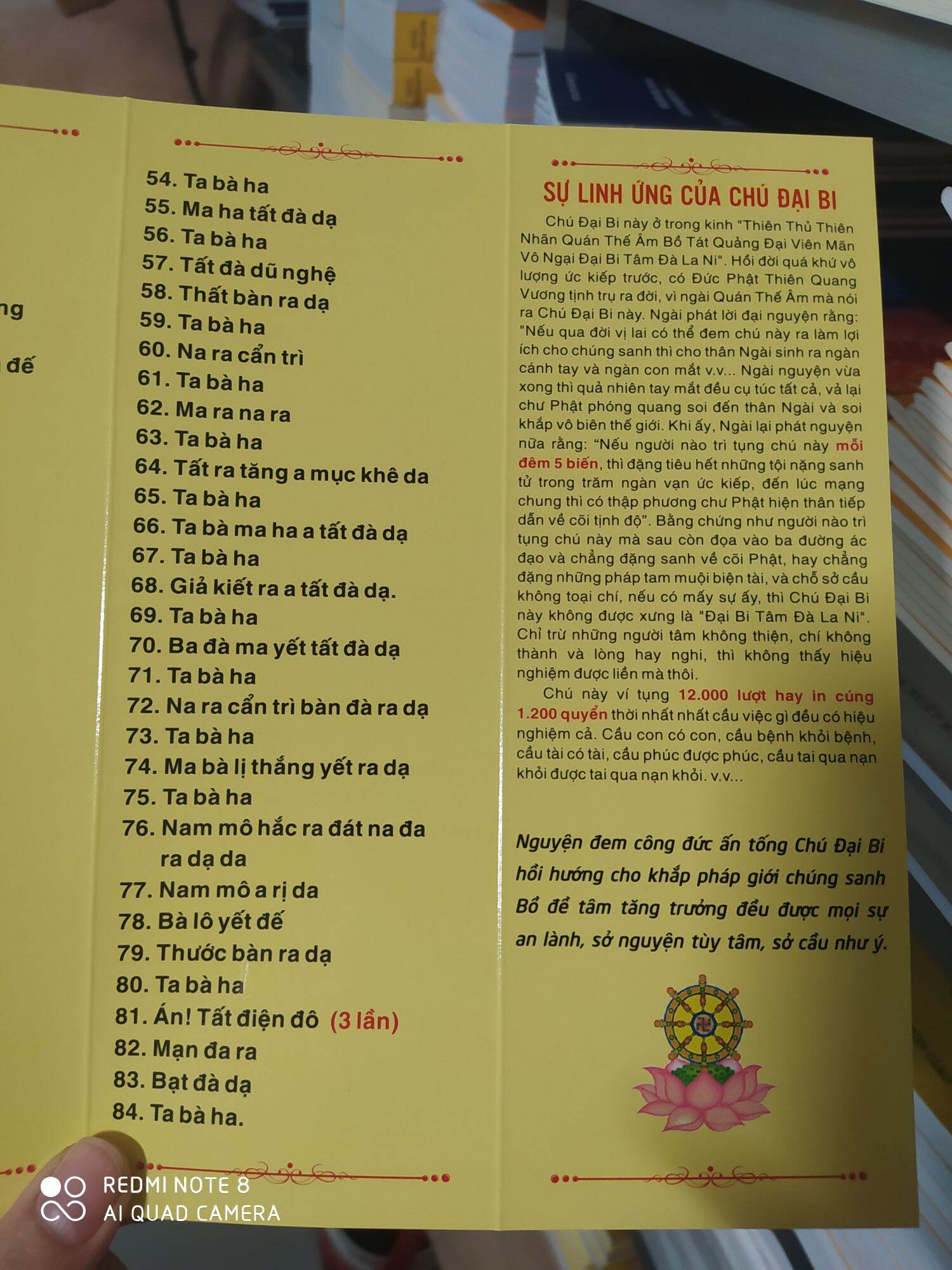 Chú Đại Bi 84 Hoá Thân 10 tờ