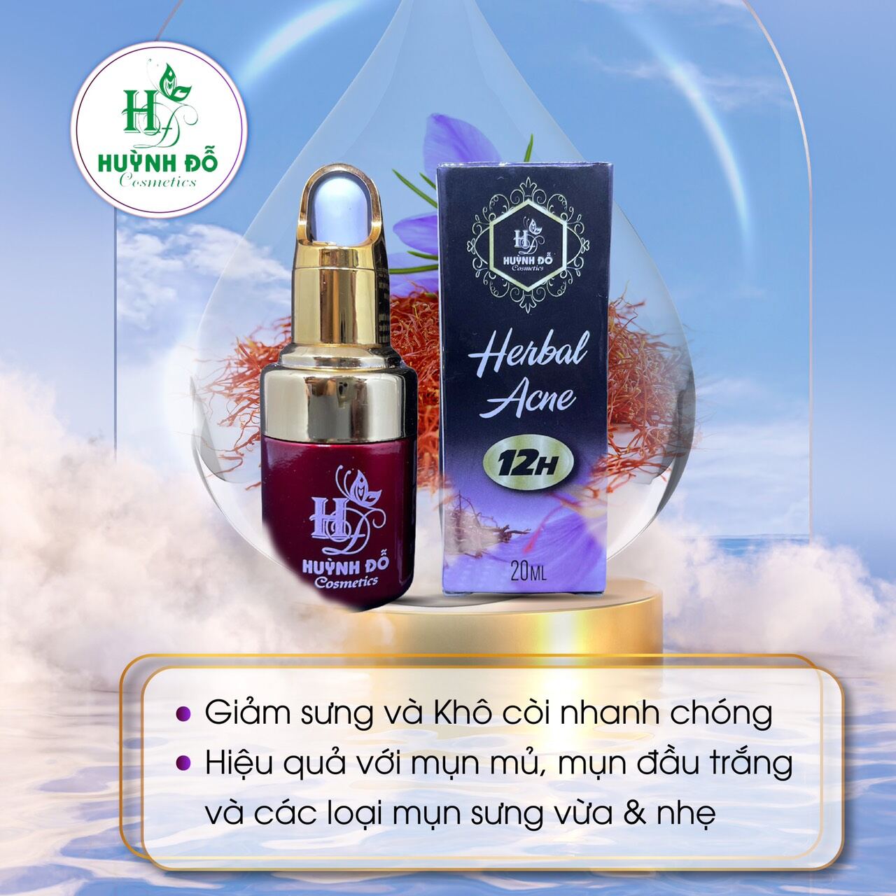 Serum chấm mụn 12h huỳnh đỗ