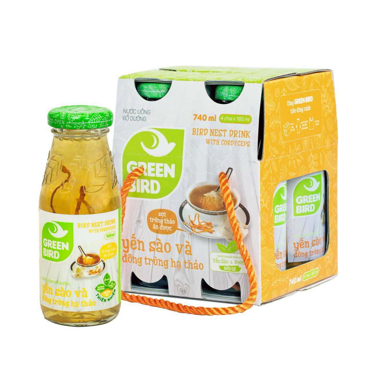 SALE Nước Uống Bổ Dưỡng Yến Sào và Đông Trùng Hạ Thảo 185ml - (4 chai*185ml)