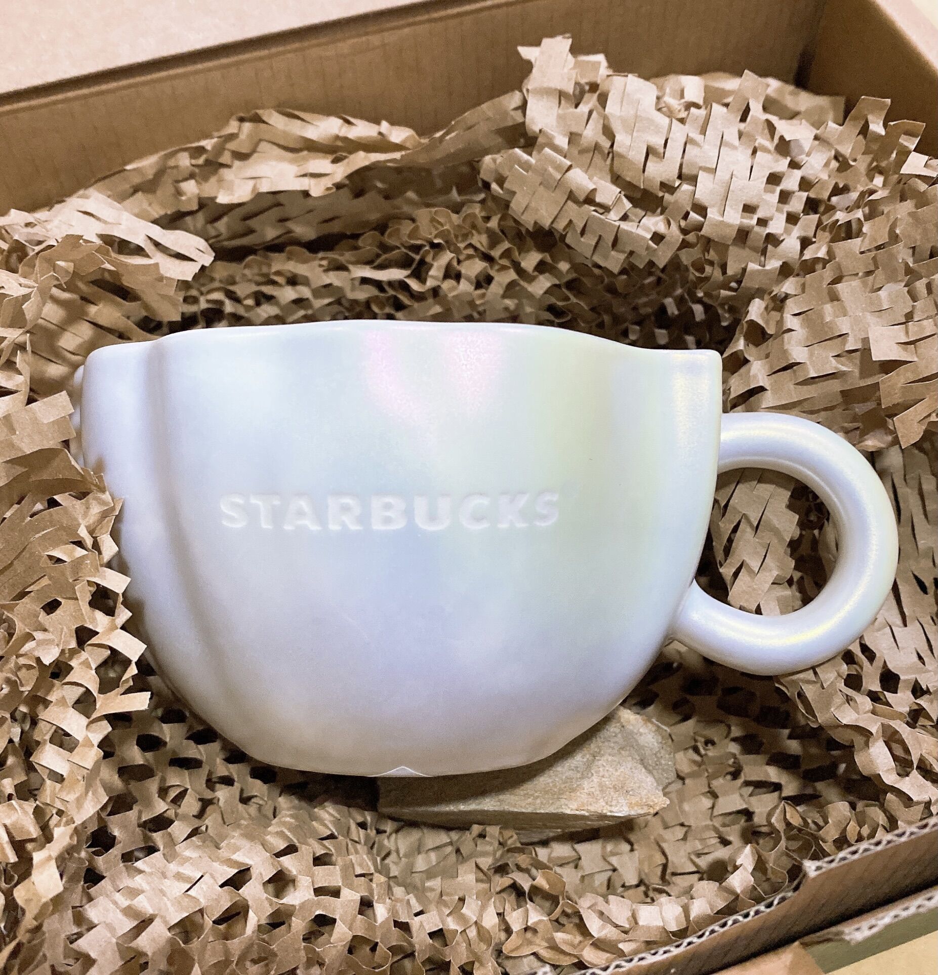 [STARBUCKS VN] - CỐC SỨ SIREN ANNI 21 WHITE PEARL GLAZE HANDLE MUG 12oz