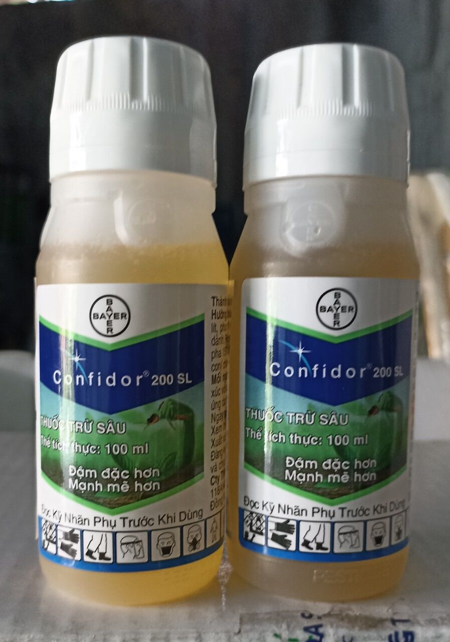 Thuốc trừ sâu Confidor 200SL chai 50ml và 100ml trừ bọ trĩ rầy rệp sáp ruồi vàng bọ cánh cứng côn trùng chích hút
