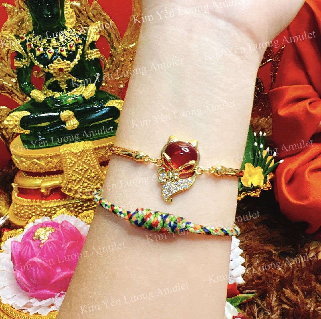 Vòng tay hồ ly đính đá thái lan
