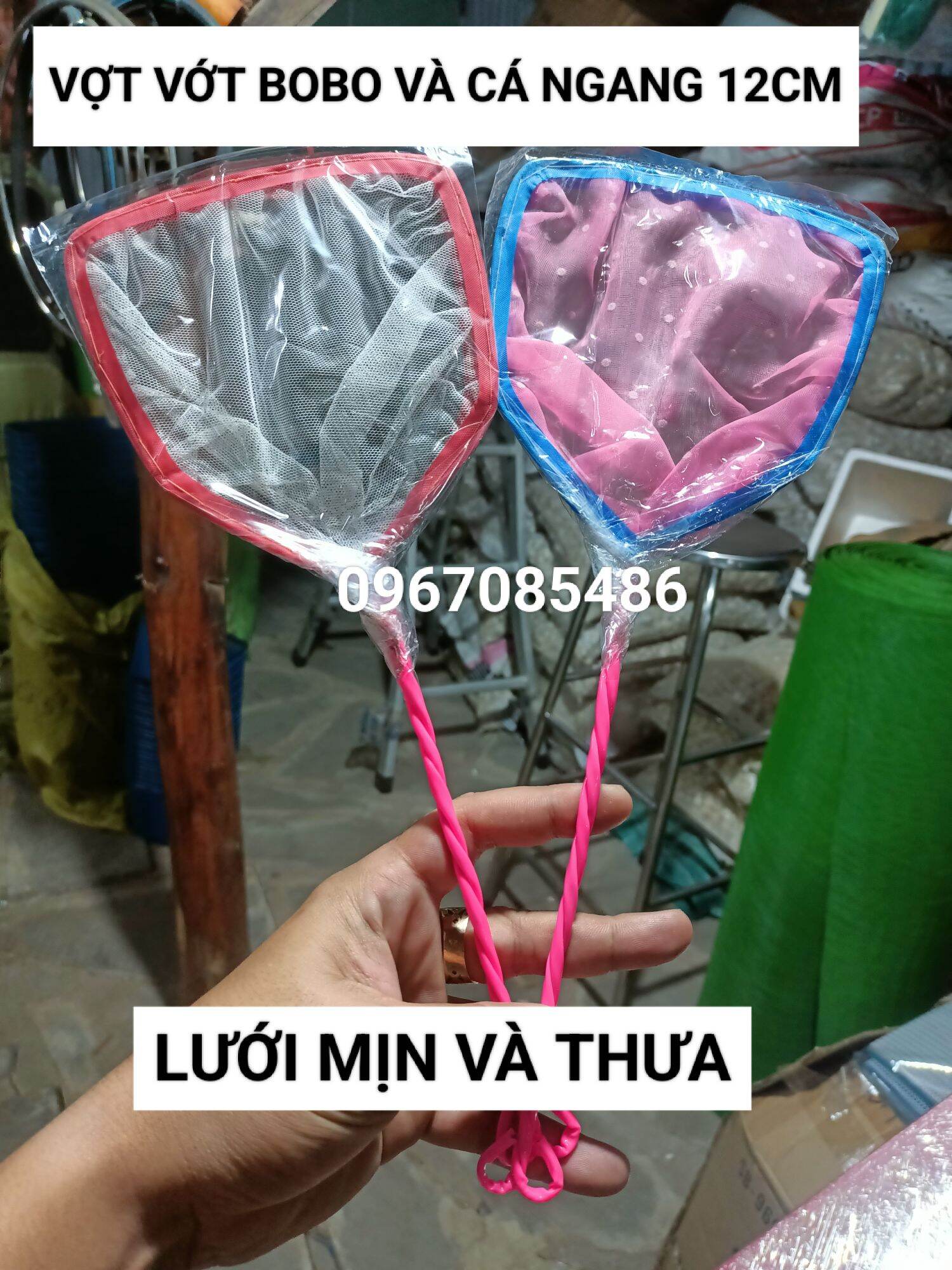 Vợt vớt cá 12cm , vợt lưới mịn và thưa , vớt bobo , lăng quăng trứng nước