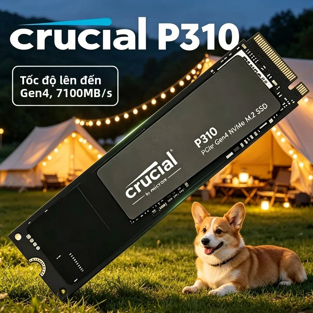crucial | Ổ Cứng SSD Crucial P310 PCIe Gen4 3D NAND NVMe M.2 1TB 2TB Tốc Độ Siêu Nhanh 7100 MB/s Dành Cho PC, Gói OEM - Nâng Cấp Cho Máy Tính Để Bàn & Laptop Giá 6,404,250 Đồng*Miễn phí vận chuyển