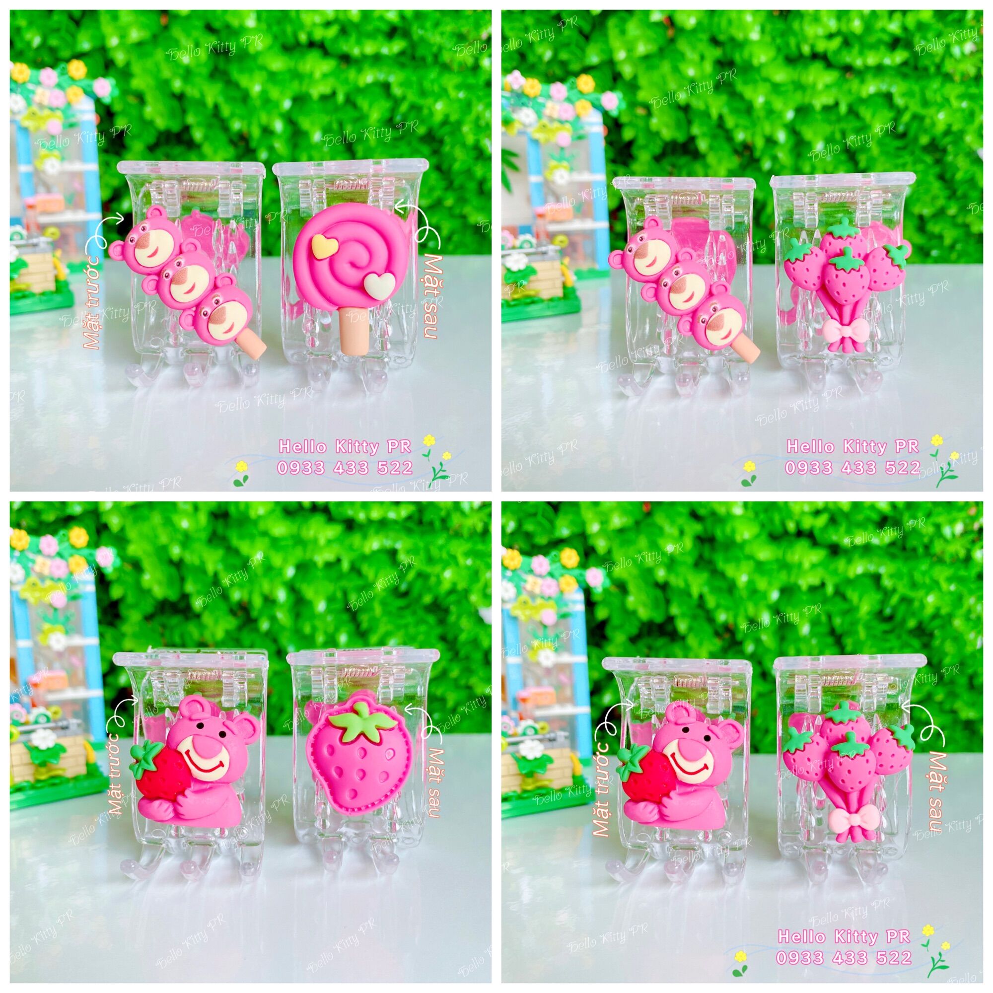 Kẹp càng cua 3 răng - 5 răng gấu dâu Lotso HelloKitty PR