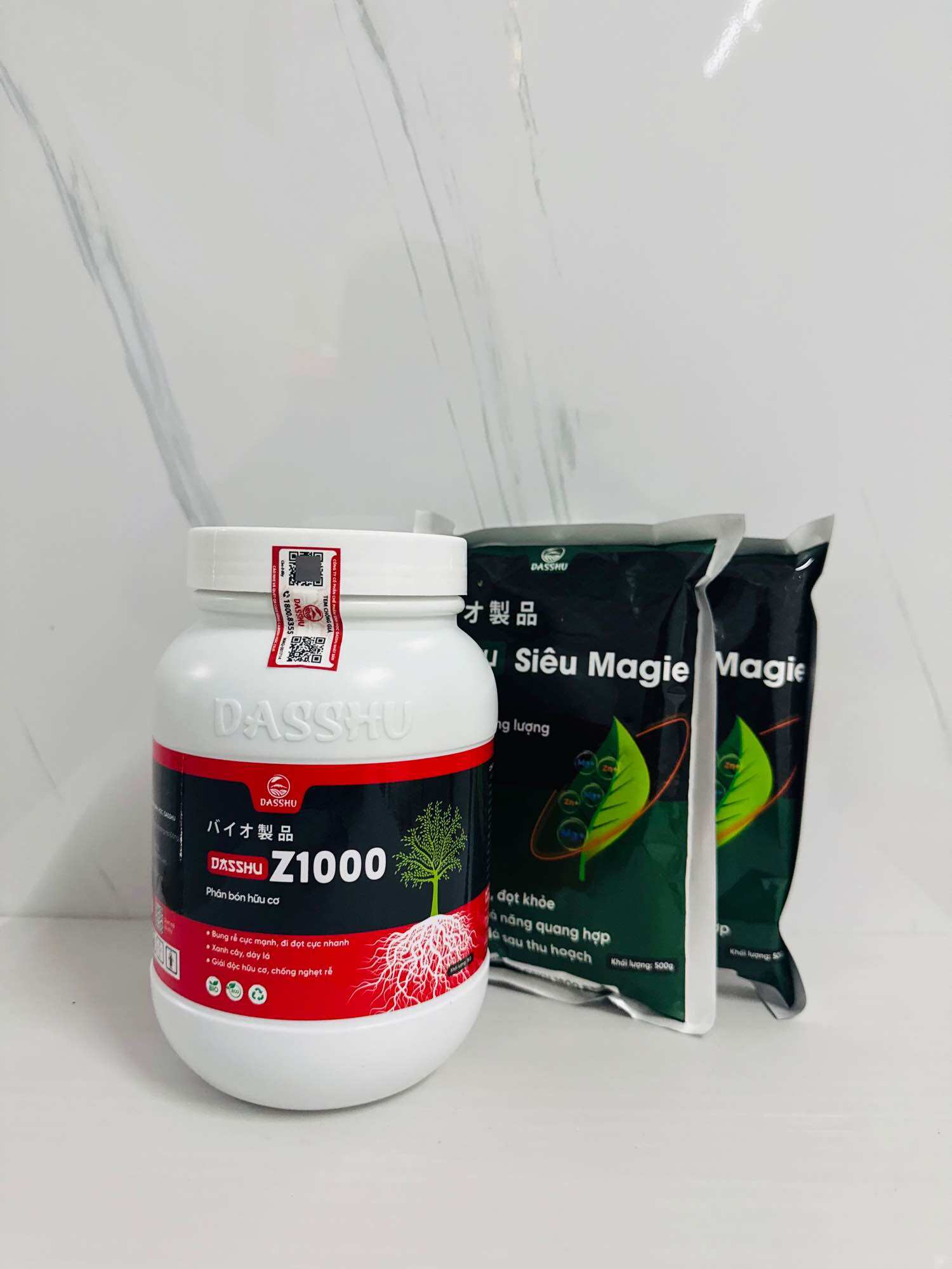  Combo phân bón Dasshu Z1000 + Siêu magie kẽm  hàng chính hãng hộp 1kg  giúp cây bung rễ mạnh đi đọt nhanh xanh cây dầy lá 