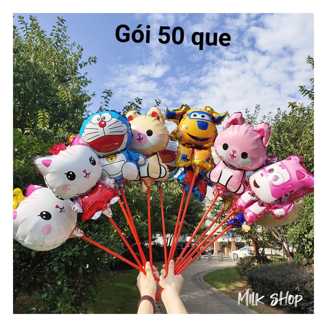Que to gài bóng bay thú (50 que₫