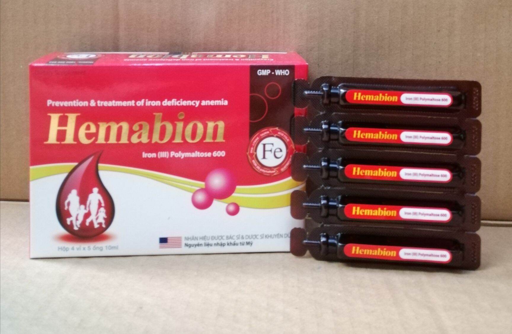 Hemabion bổ xung sắt, phòng ngừa thiếu máu do thiếu sắt