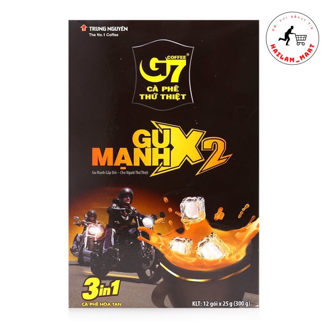 Cà phê hoà tan g7 3in1 gu mạnh x2 hộp 12 gói 25gr