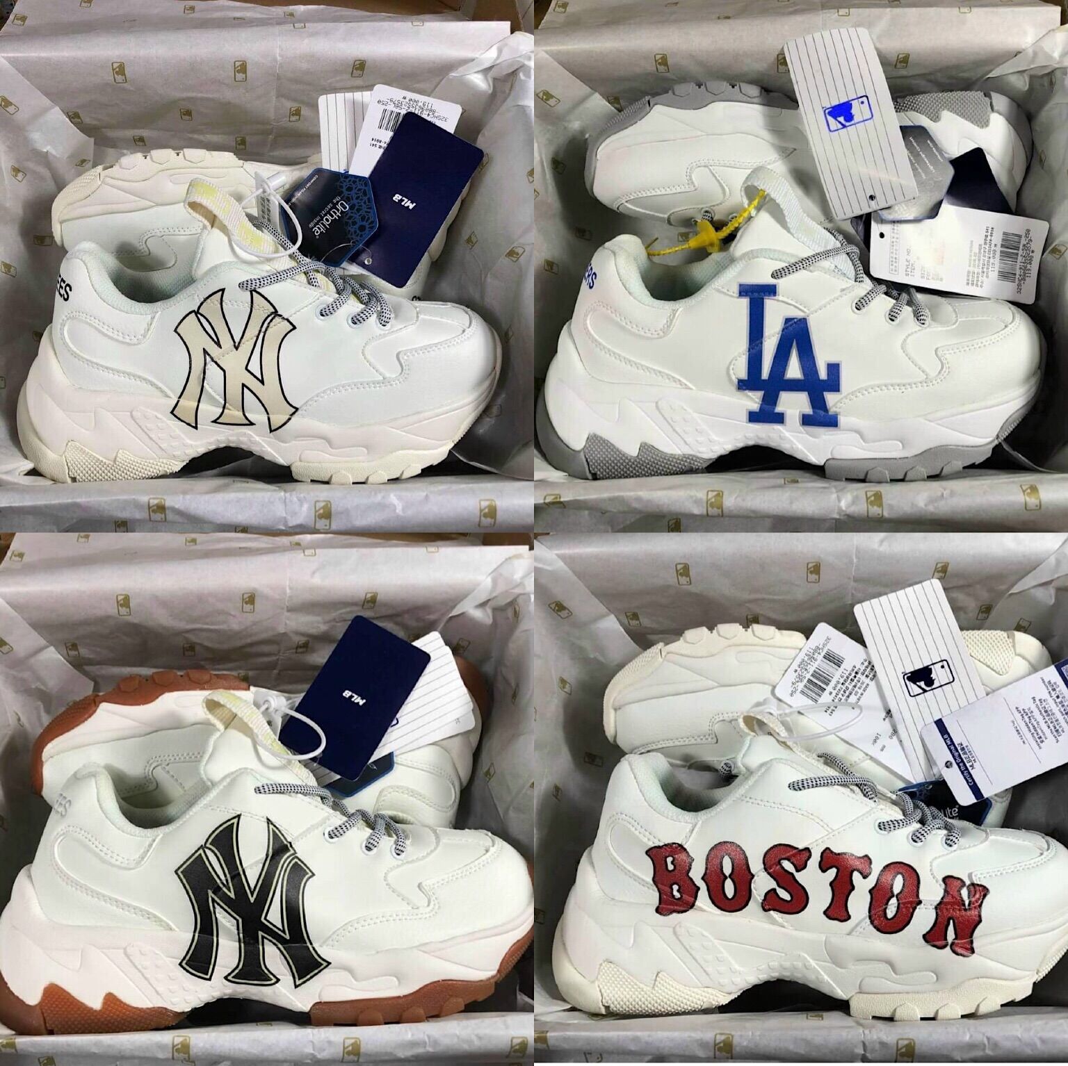 Giày mlb boston, ny,la bản 1.1