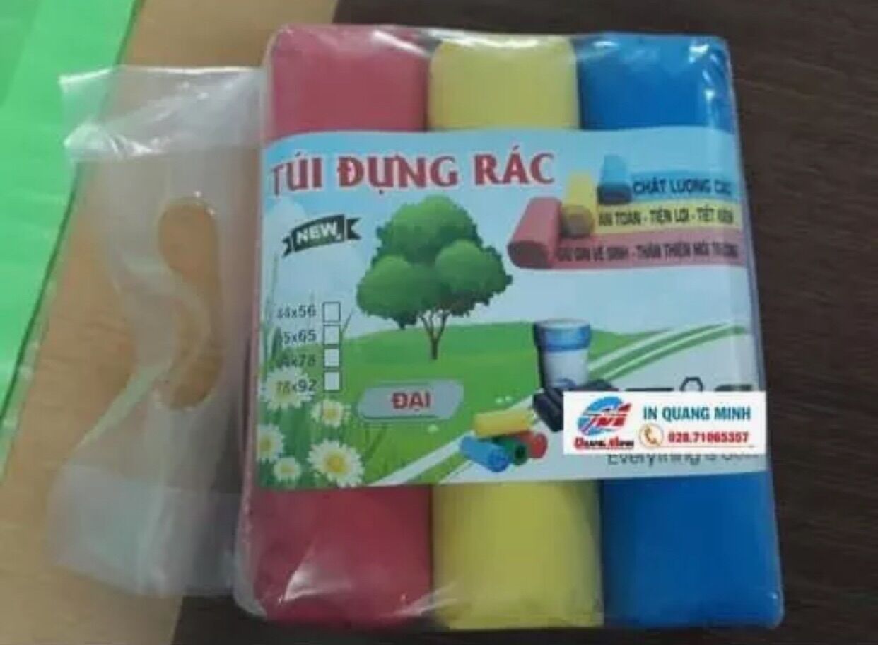 Combo 3 cuộn túi rác màu tự huỷ