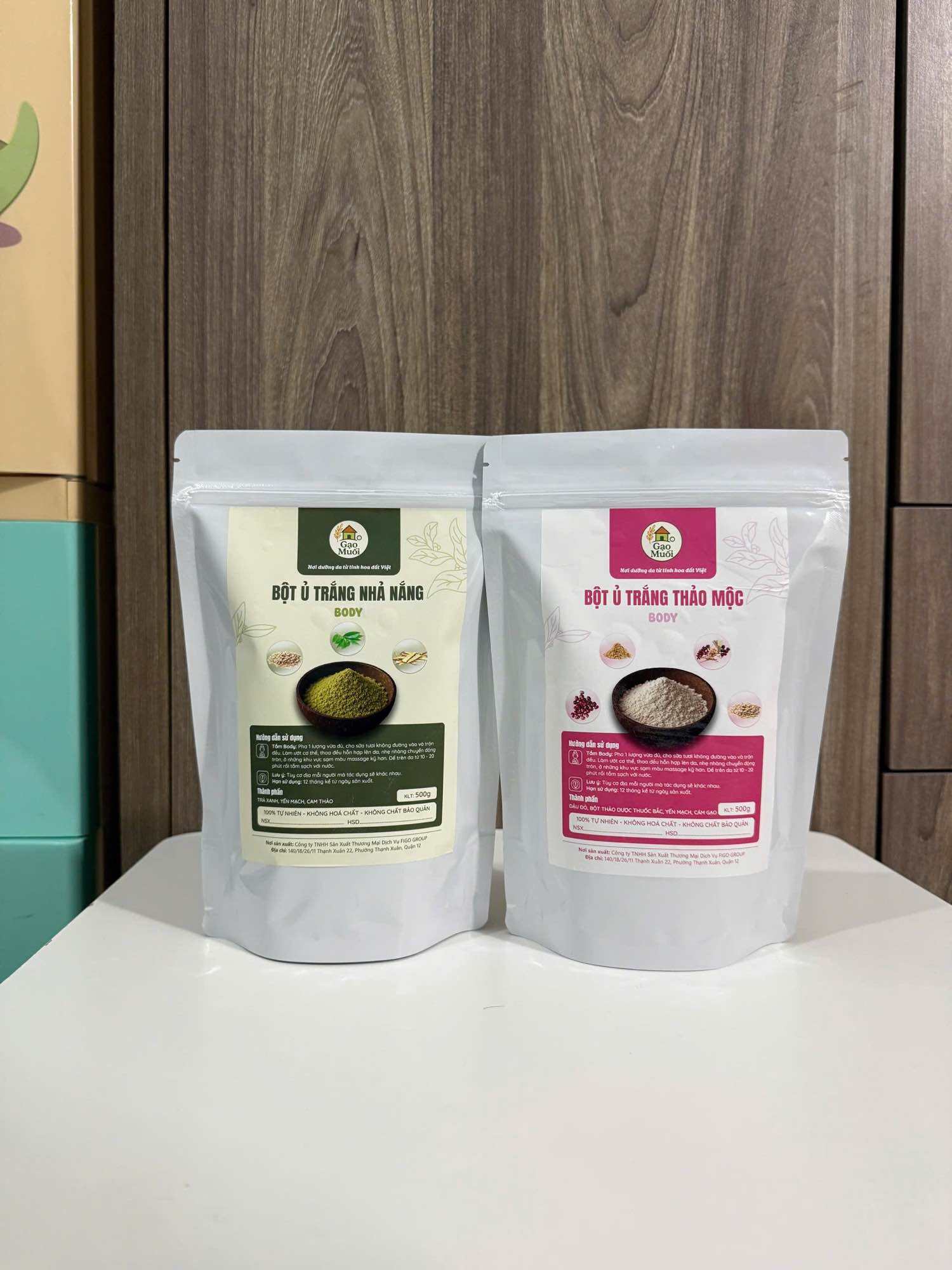 COMBO BỘT Ủ TRẮNG NHẢ NẮNG BODY VÀ BỘT Ủ TRẮNG THẢO MỘC BODY -Trắng Da -Dưỡng Ẩm Mịn Da- Chống Lão hoá