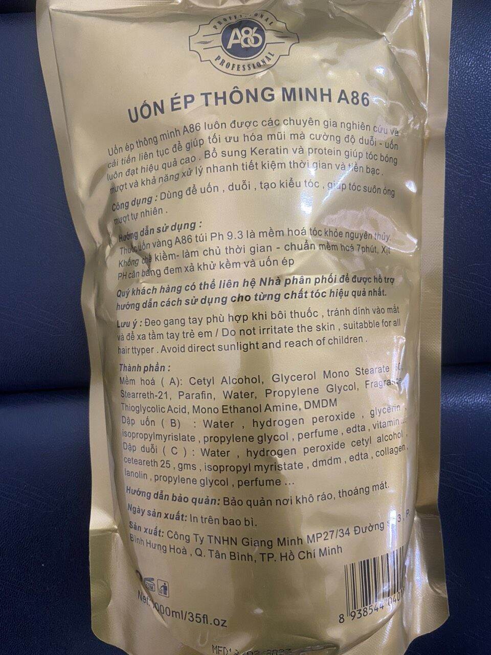 Uốn duỗi vàng A86 hương chocolate 1000ml