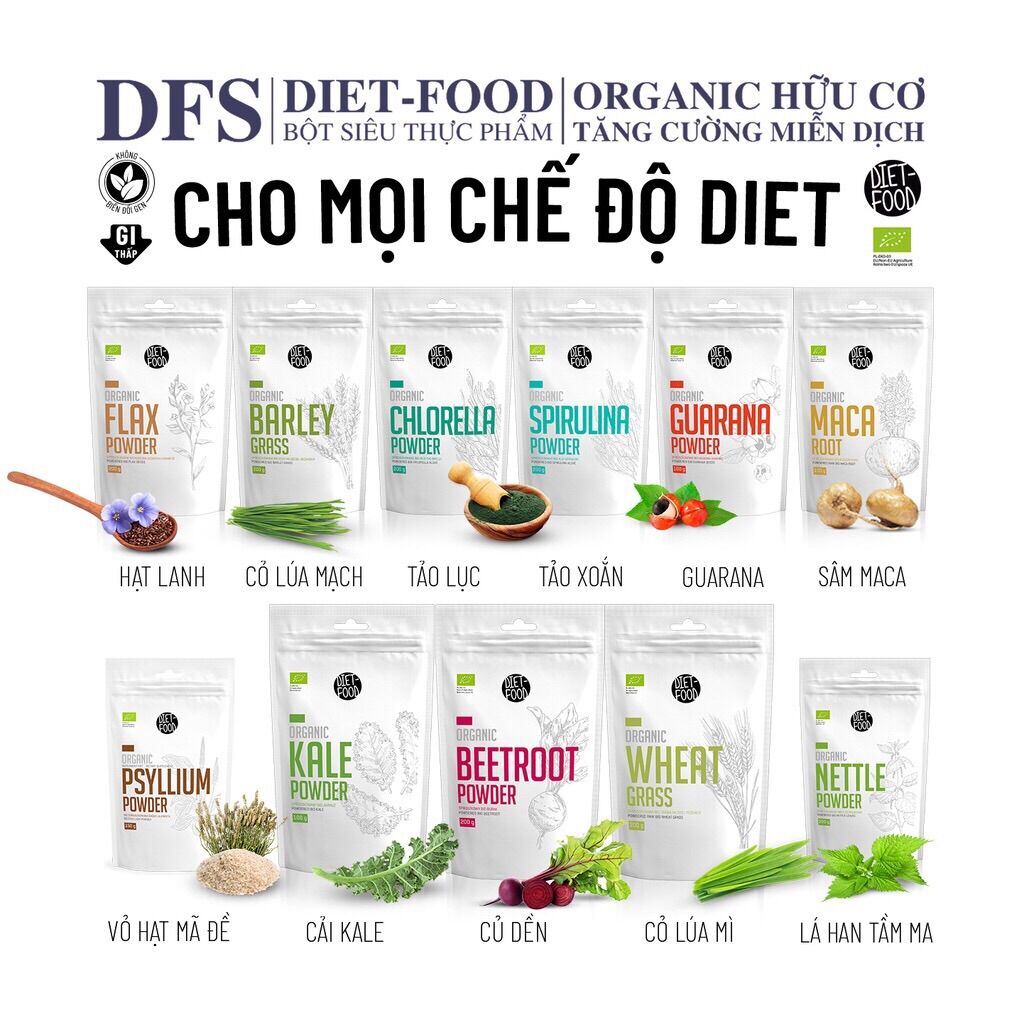 [Tách lẻ 50g] Bột lá tầm ma hữu cơ Diet Food