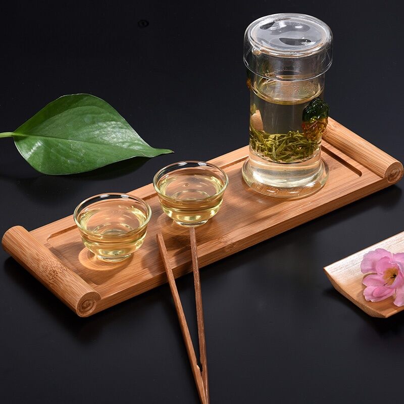 Small Tea Tray Bamboo Tea Tray Single Office Home Mini Rectangular Tea Tray Small Tea Set