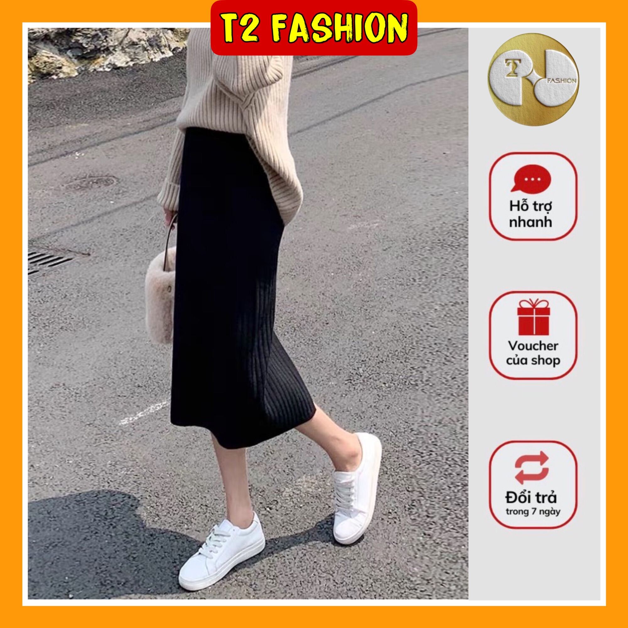 MS042 Chân váy len midi xẻ tà túi vuông  Phu Linh  Fashion  More
