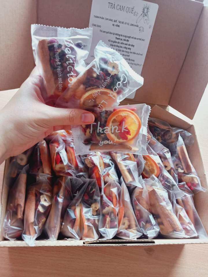 Trà cam quế hộp 30 gói ( cam, quế, nụ hồng, long nhãn, kỳ tử)