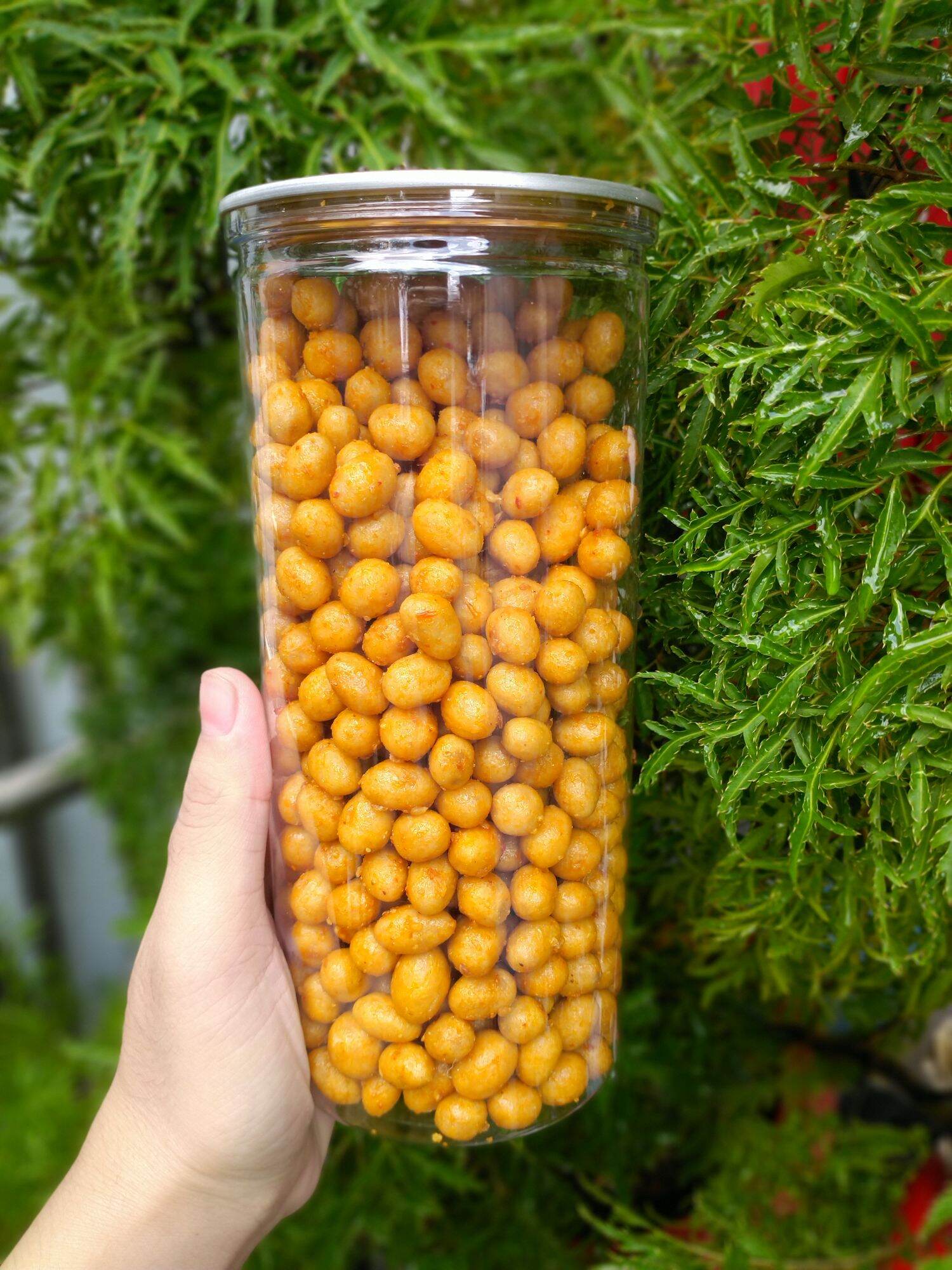 đậu phộng da cá tỏi ớt pet 500gr