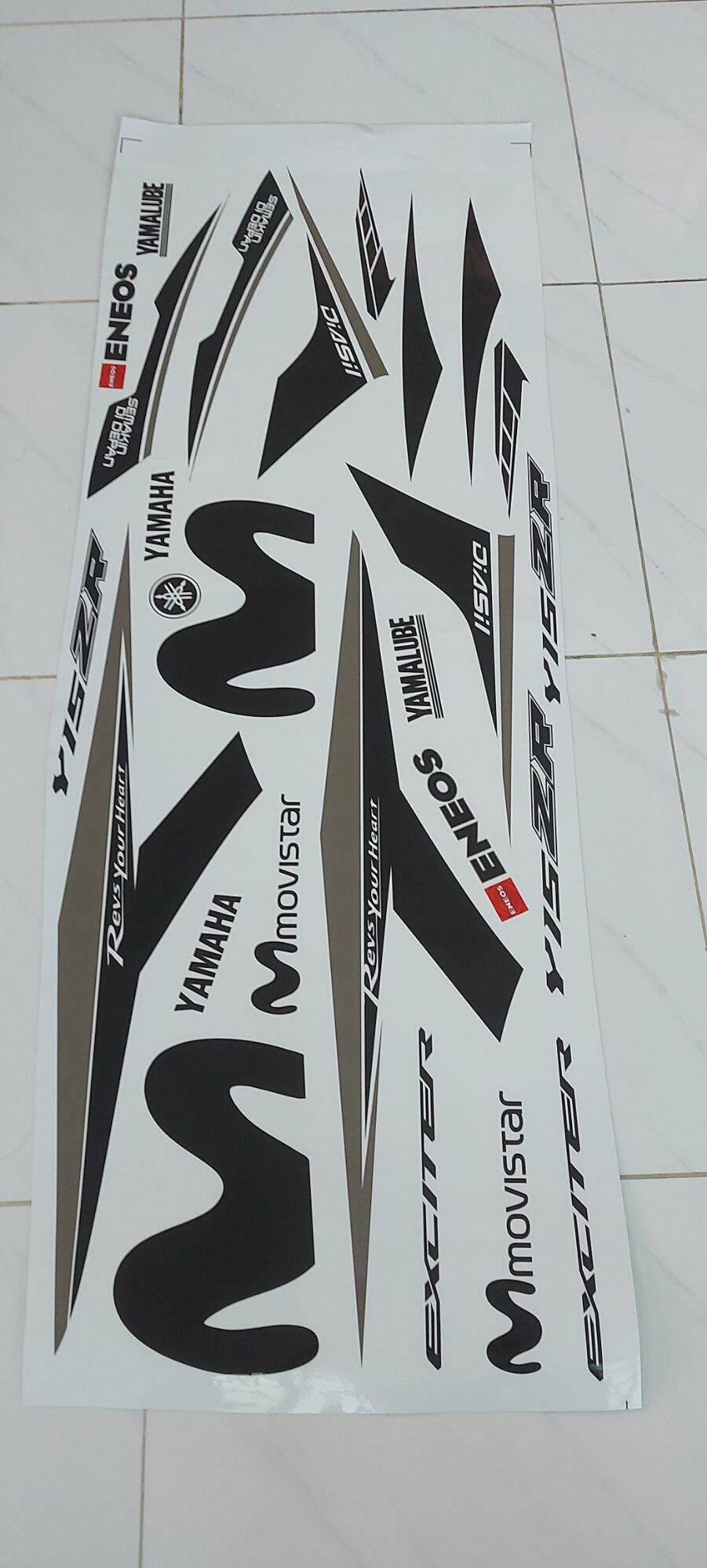 tem rời exciter 150 trắng phối đen movitar - decal ruby