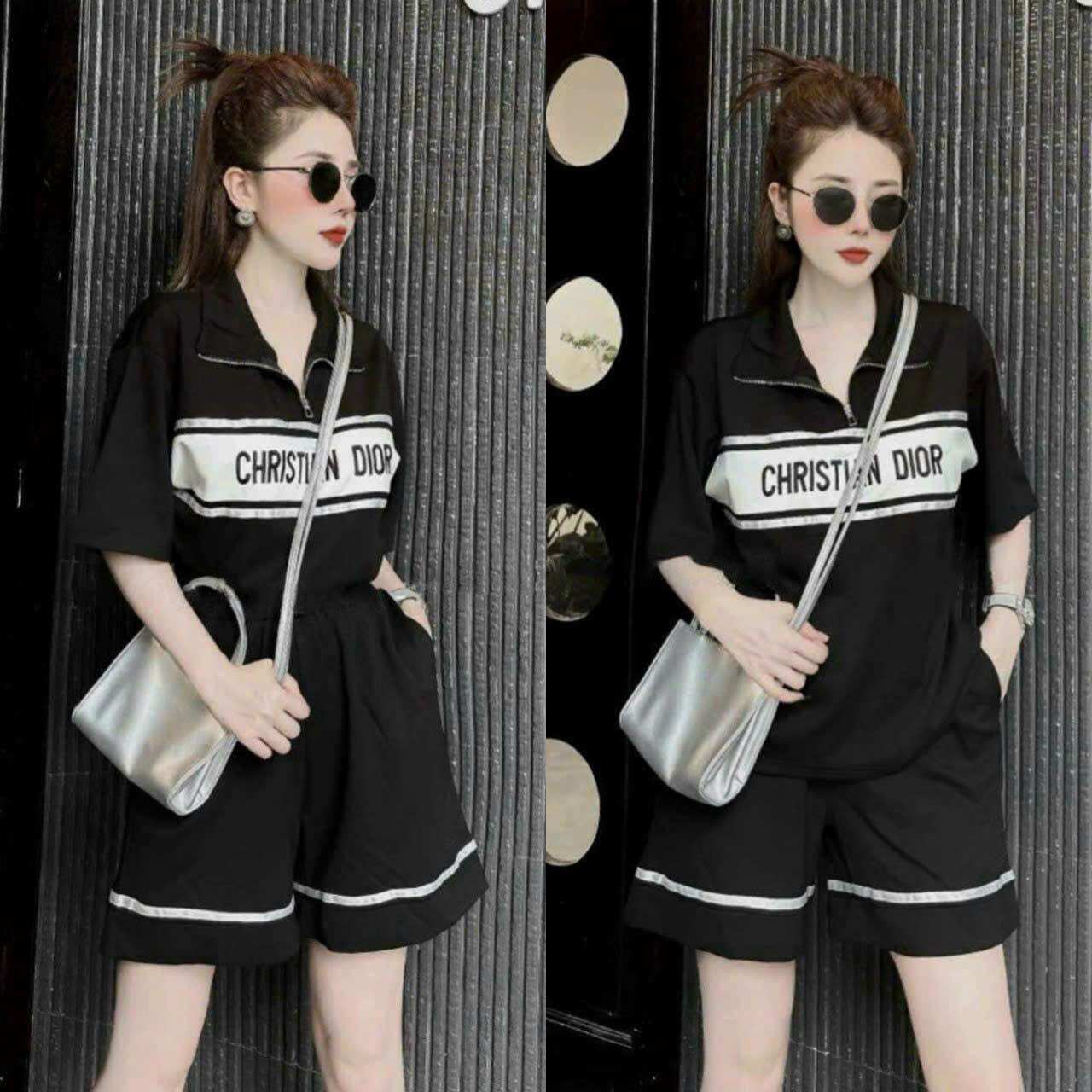 SÉT BỘ SHORT COTTON KÉO KHÓA THÊU CAO CẤP