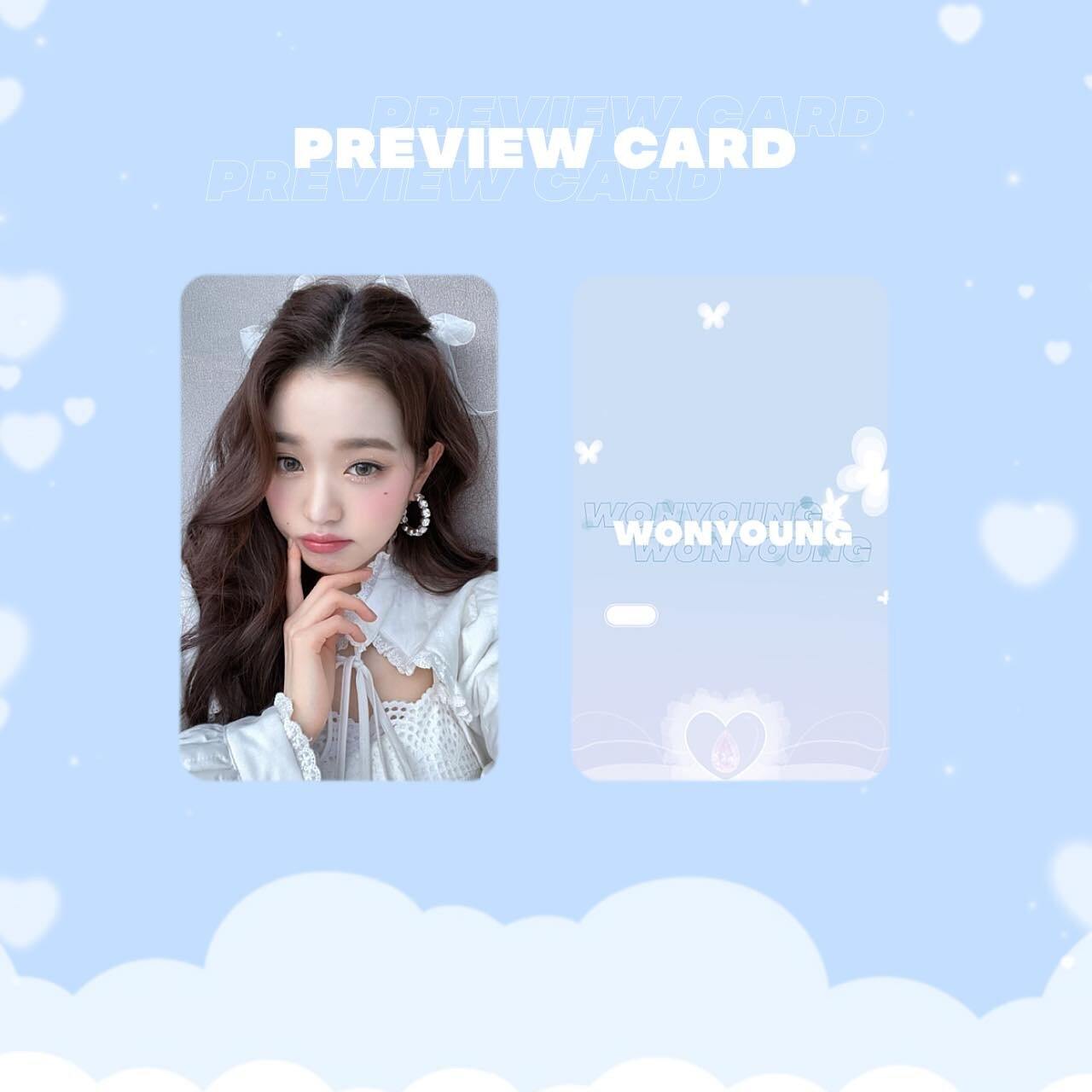 Card bo góc wonyoung xanh - bản des của cloudoris