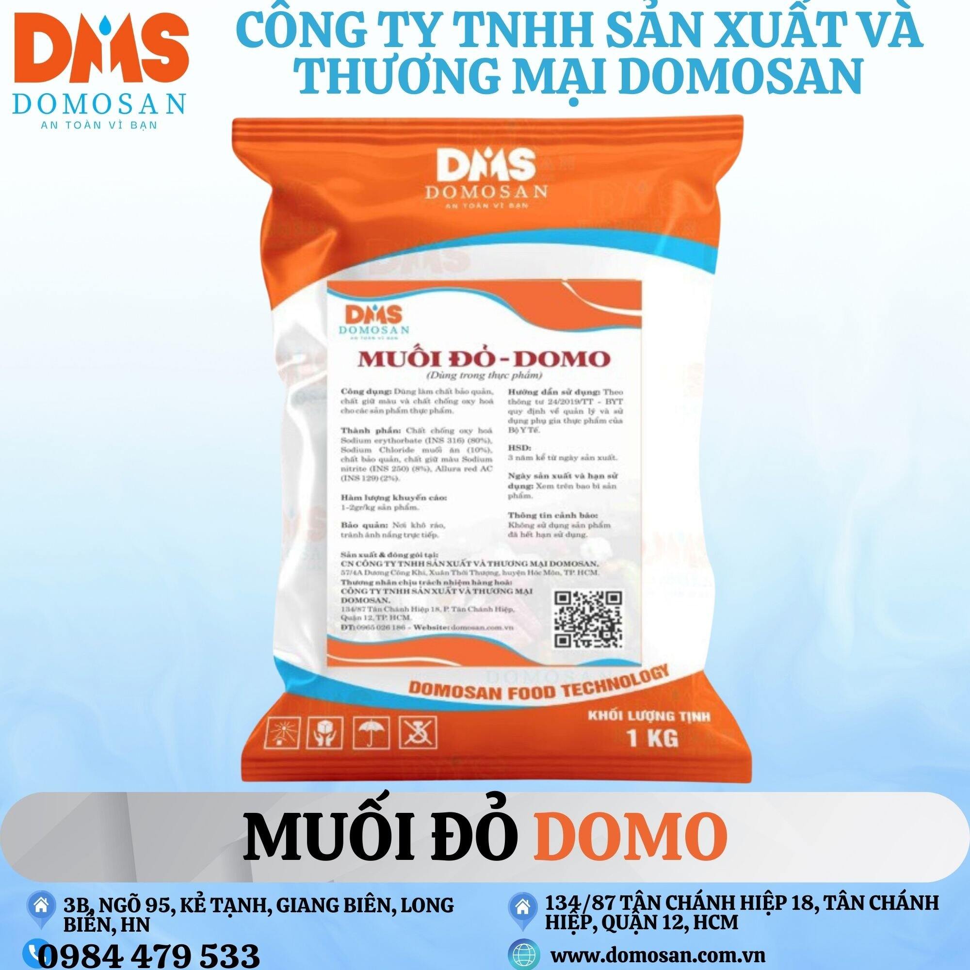 1kg Muối đỏ DOMO - Tạo màu đỏ cho xúc xích, lạp xưởng, nem chua, pate, Doner
