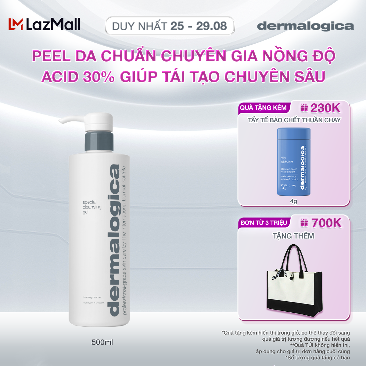 Sữa rửa mặt Dermalogica Special Cleansing Gel 500ml lành tính không chứa xà phòng