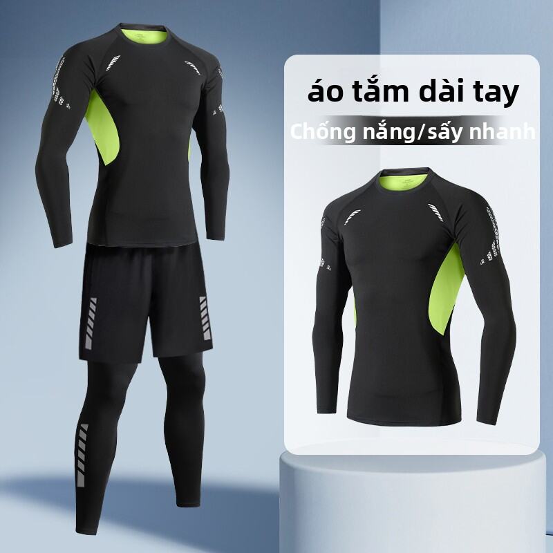 Quần Short Bơi Lội Tay Dài Chống Nắng Nhanh Khô Quần Lót Bướm Quần Áo Bơi Nam Quần Áo Bơi Lội Chuyên