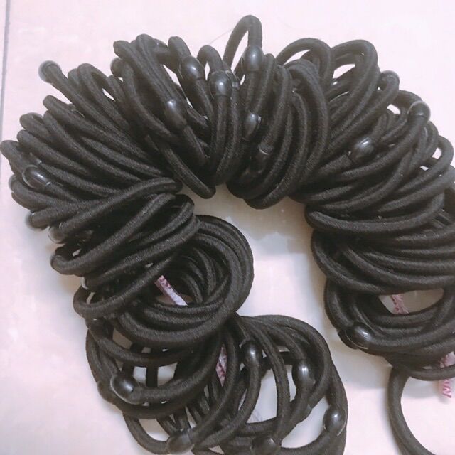 Combo 10 dây buộc tóc chun đen trơn
