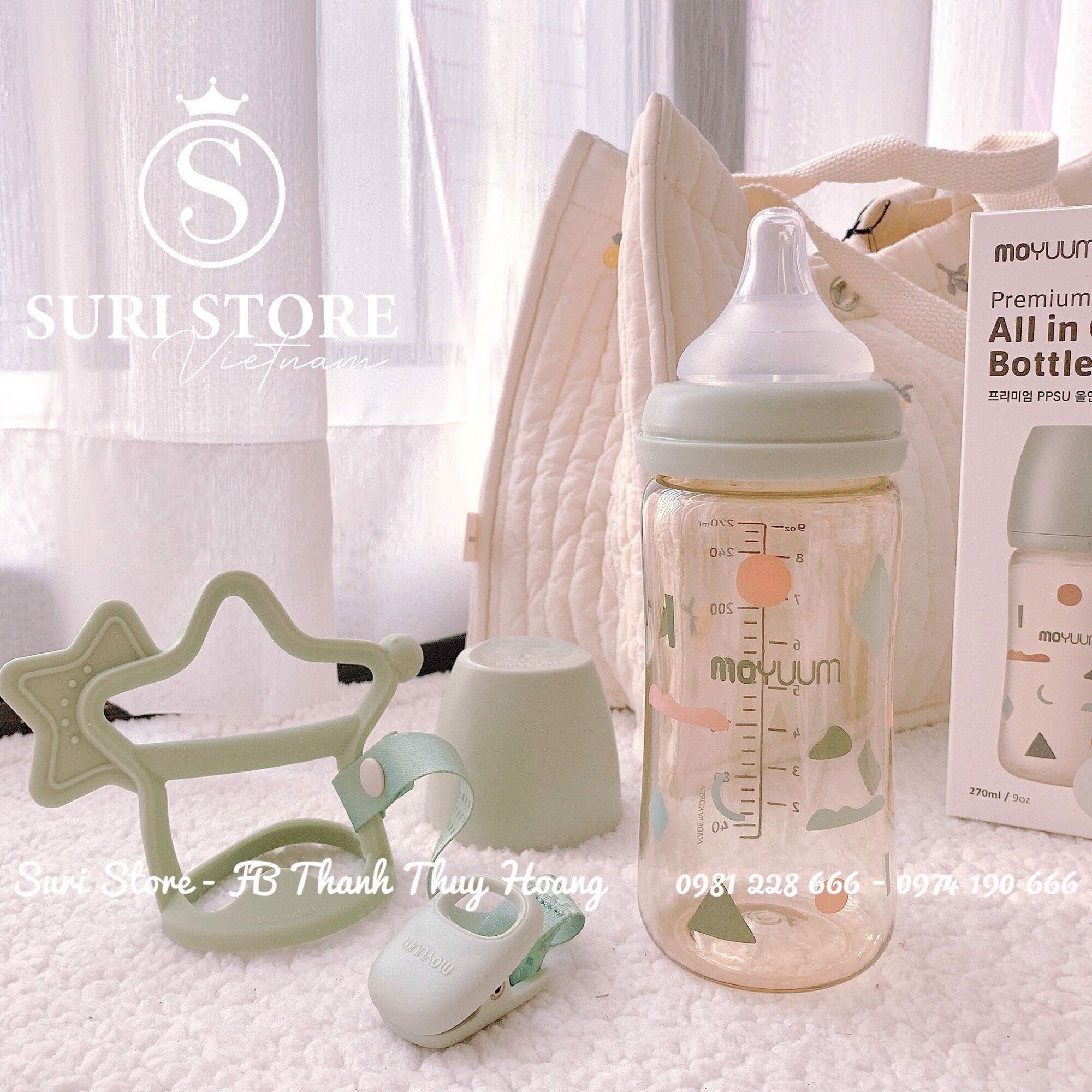 Bình sữa Moyuum hình mây 270ml kèm núm ty