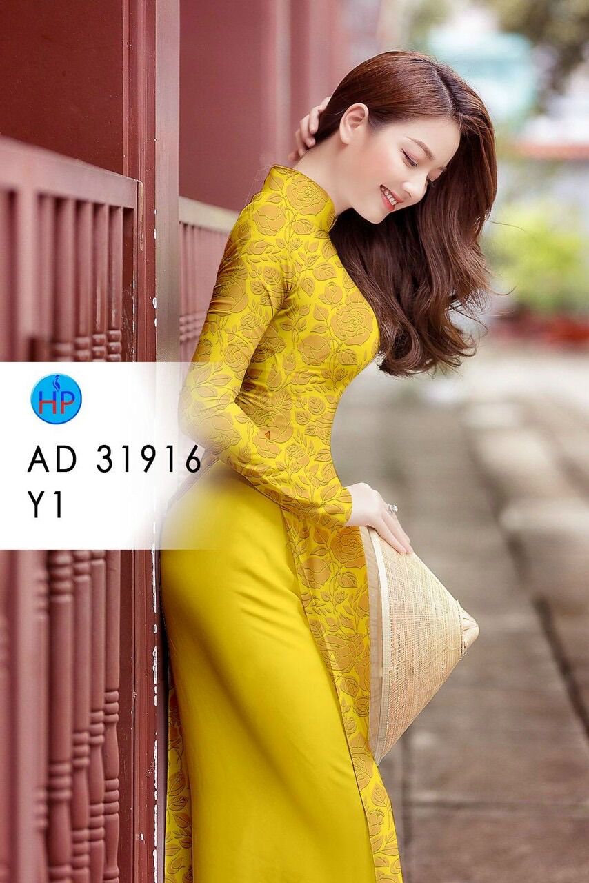 Vải áo dài in hoa Hồng lụa cao cấp