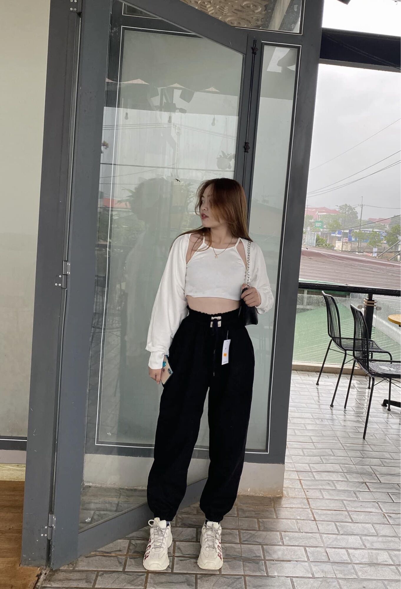 Set Bộ 3 Món Quần Jogger Trơn + Áo Khoác + Yếm
