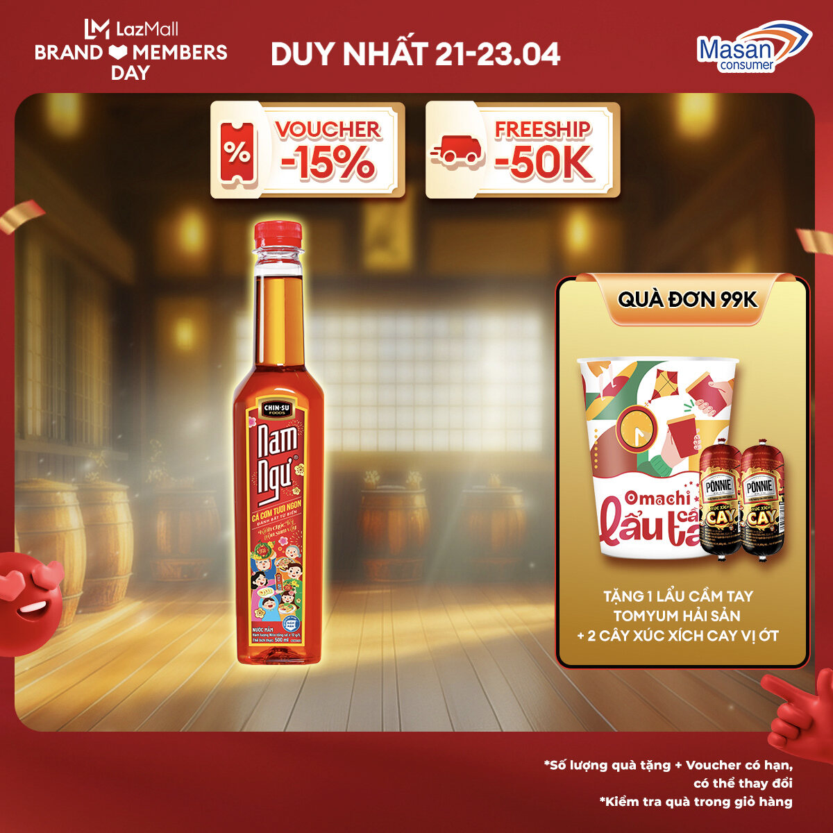 [15-17.4 Voucher 18% CHO ĐƠN TỪ 199k](Chọn loại) Nước Mắm Nam Ngư Chai