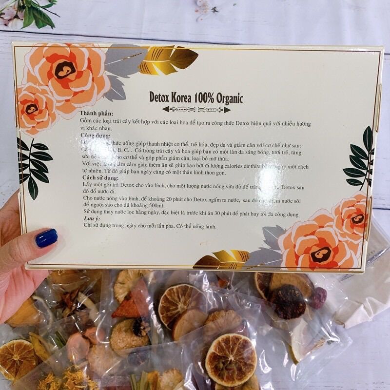 [Mix 5 vị] Set 30 gói DETOX KOREA trái cây sấy (full bình hộp)