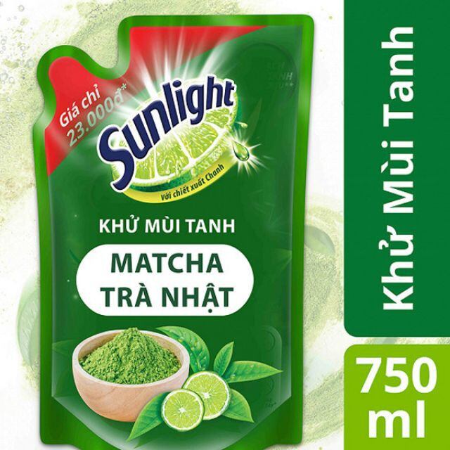 NƯỚC RỬA CHÉN SUNLIGHT TRÀ XANH TÚI 750G