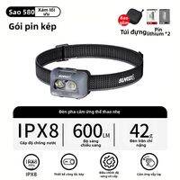 Sunrei | Đèn Đeo Đầu Leo Núi Cao 580 Lumen Chống Nước IPX8 Thời Gian Sử Dụng Pin Dài