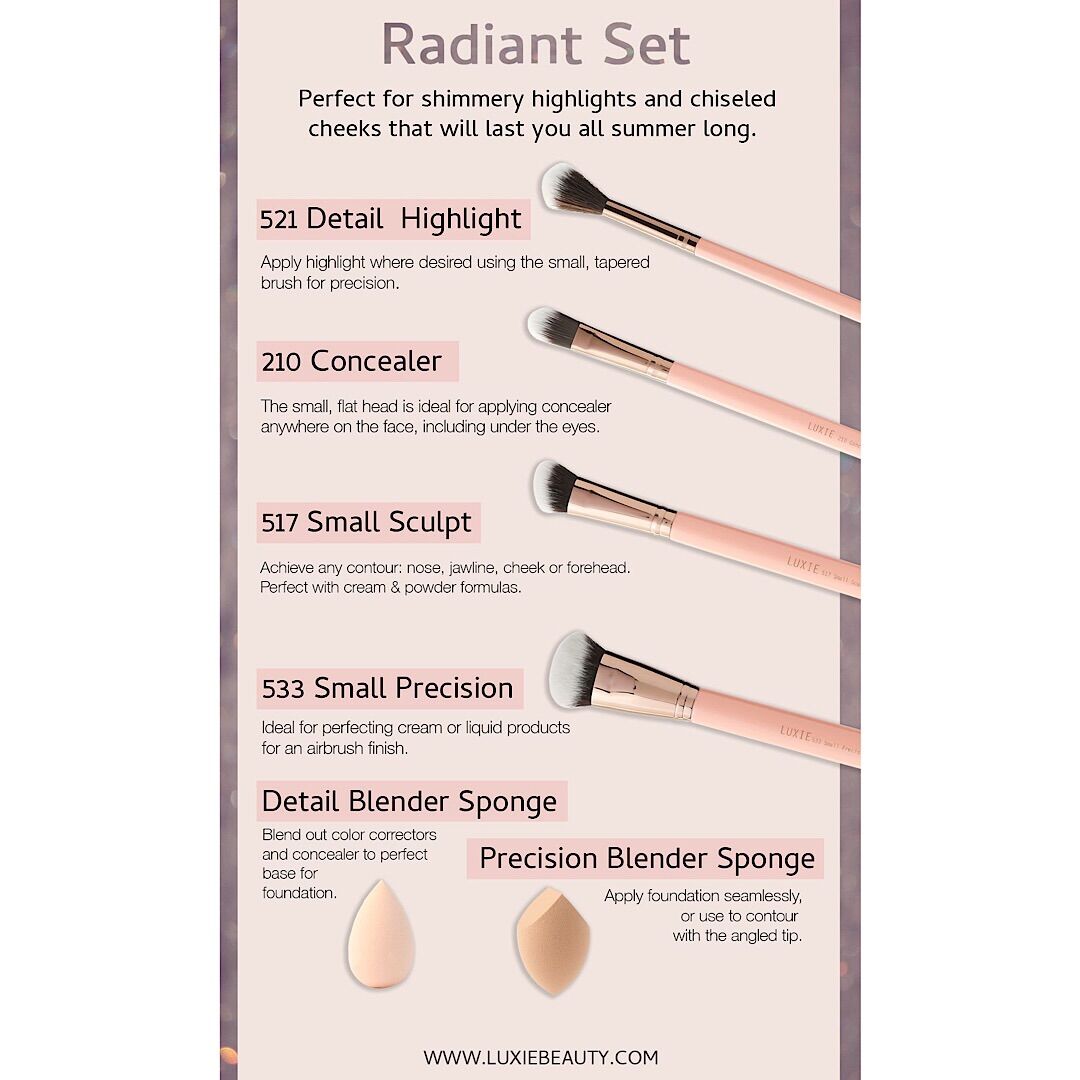 [HCM]Bộ cọ trang điểm LUXIE - Radiant Set