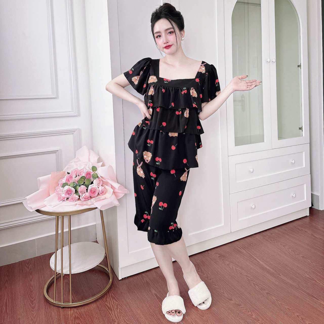 Đồ Bộ Bigsize Lụa Nhật  Cao Cấp - Hàng Chuẩn Size, Chất Mát - Tay ngắn quần lửng