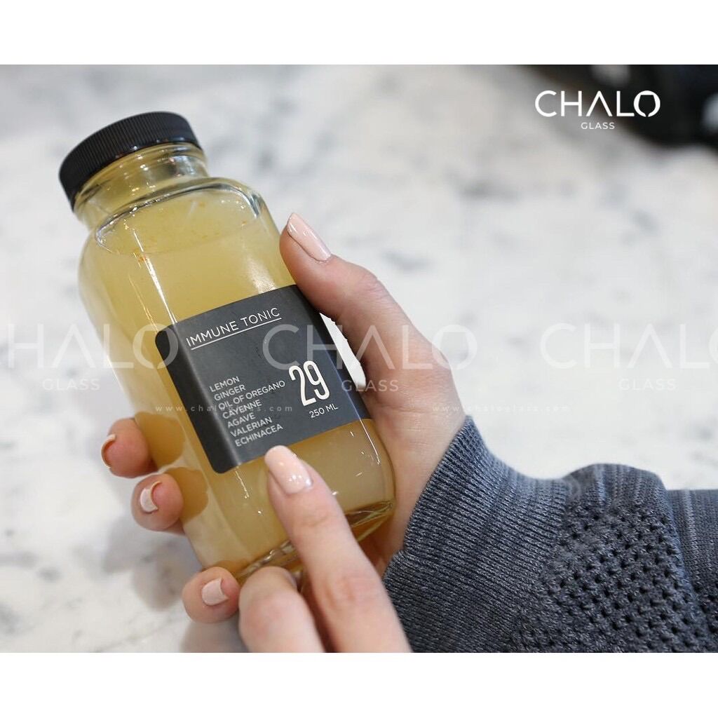 Combo 5 chai thuỷ tinh vuông 350ml