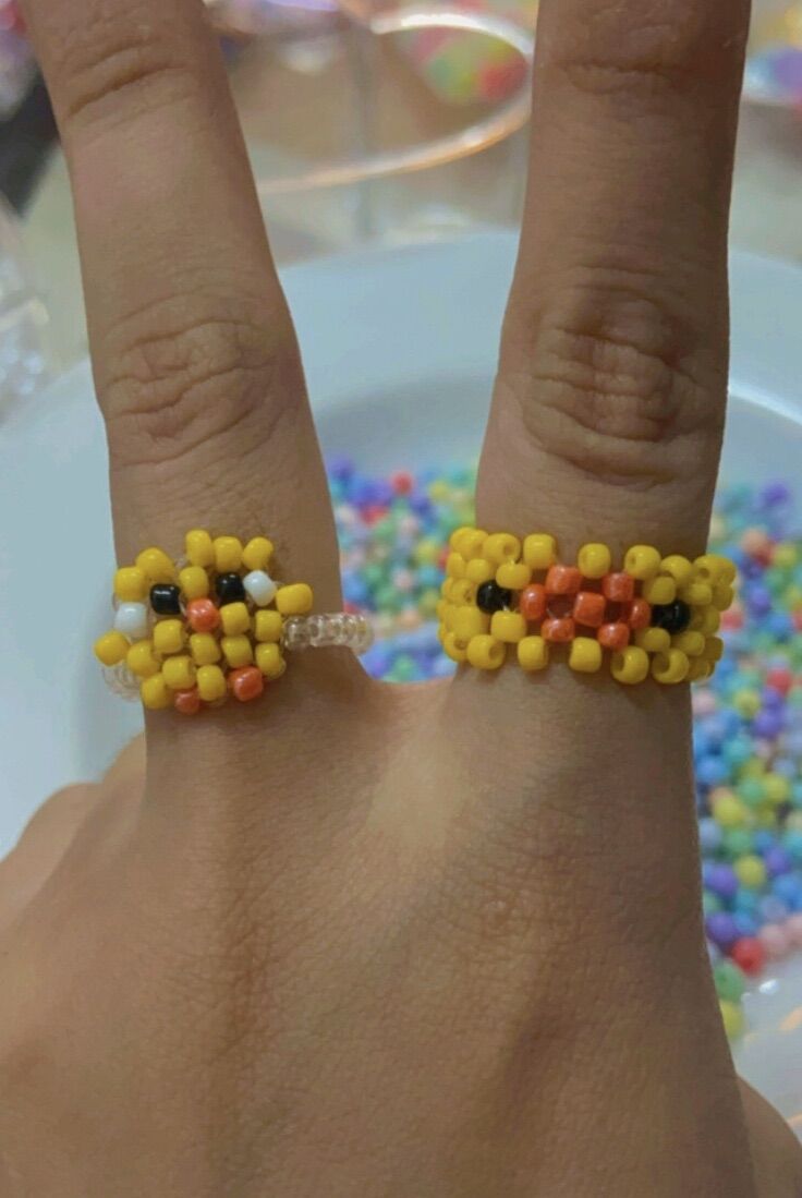 Nhẫn hạt cườm handmade hình chú vịt