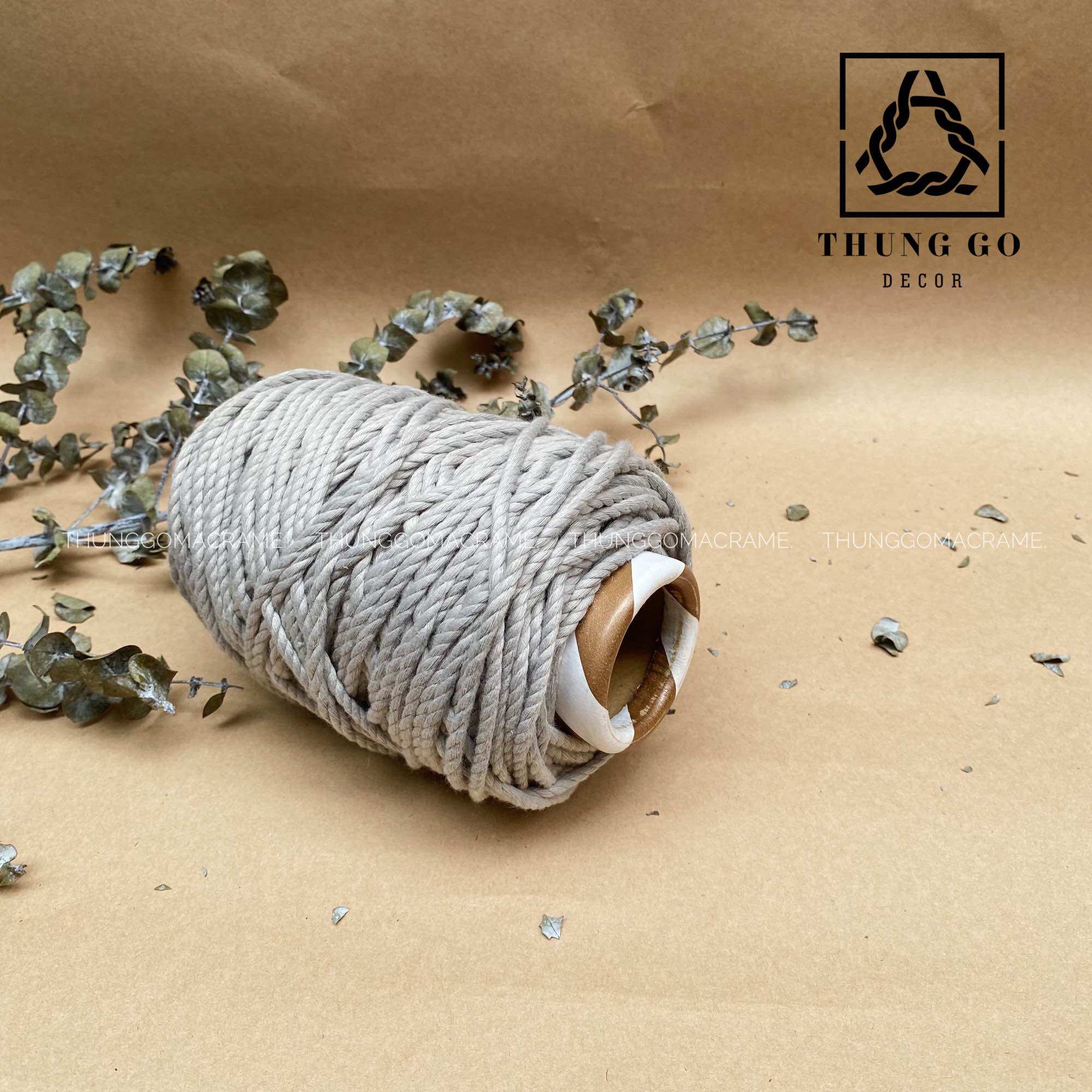 Dây Thừng Macrame Màu Xám Sáng 3mm