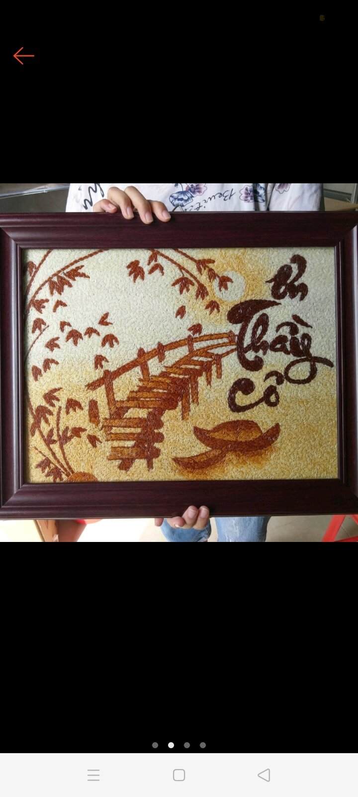 Com bo làm tranh gạo ơn thầy cô cây cầu size 30*40 cm