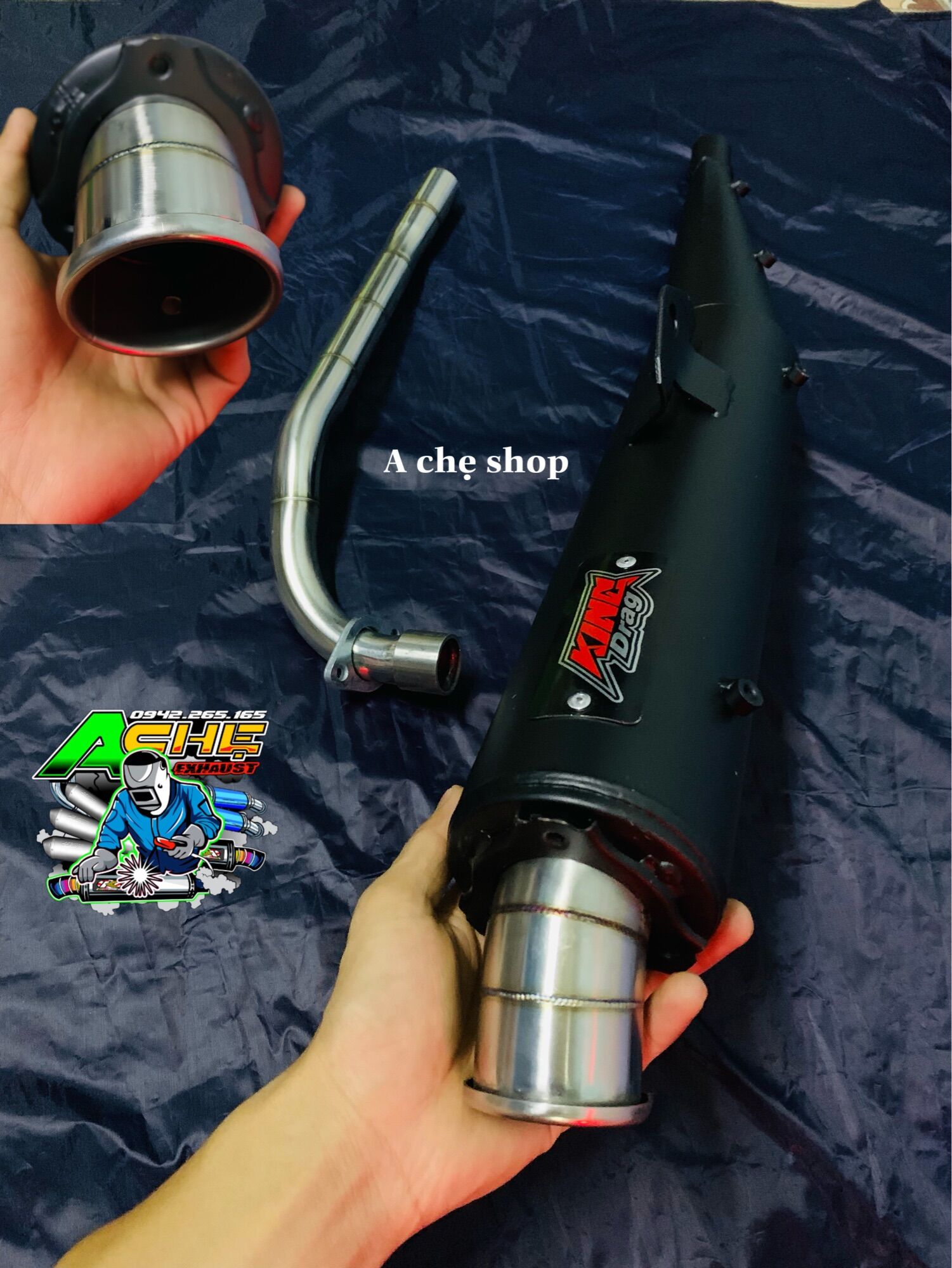  Pô KingDrag Sử Dụng Sirus Dream Wave Blade RSX Wa110  Họng 48mm 