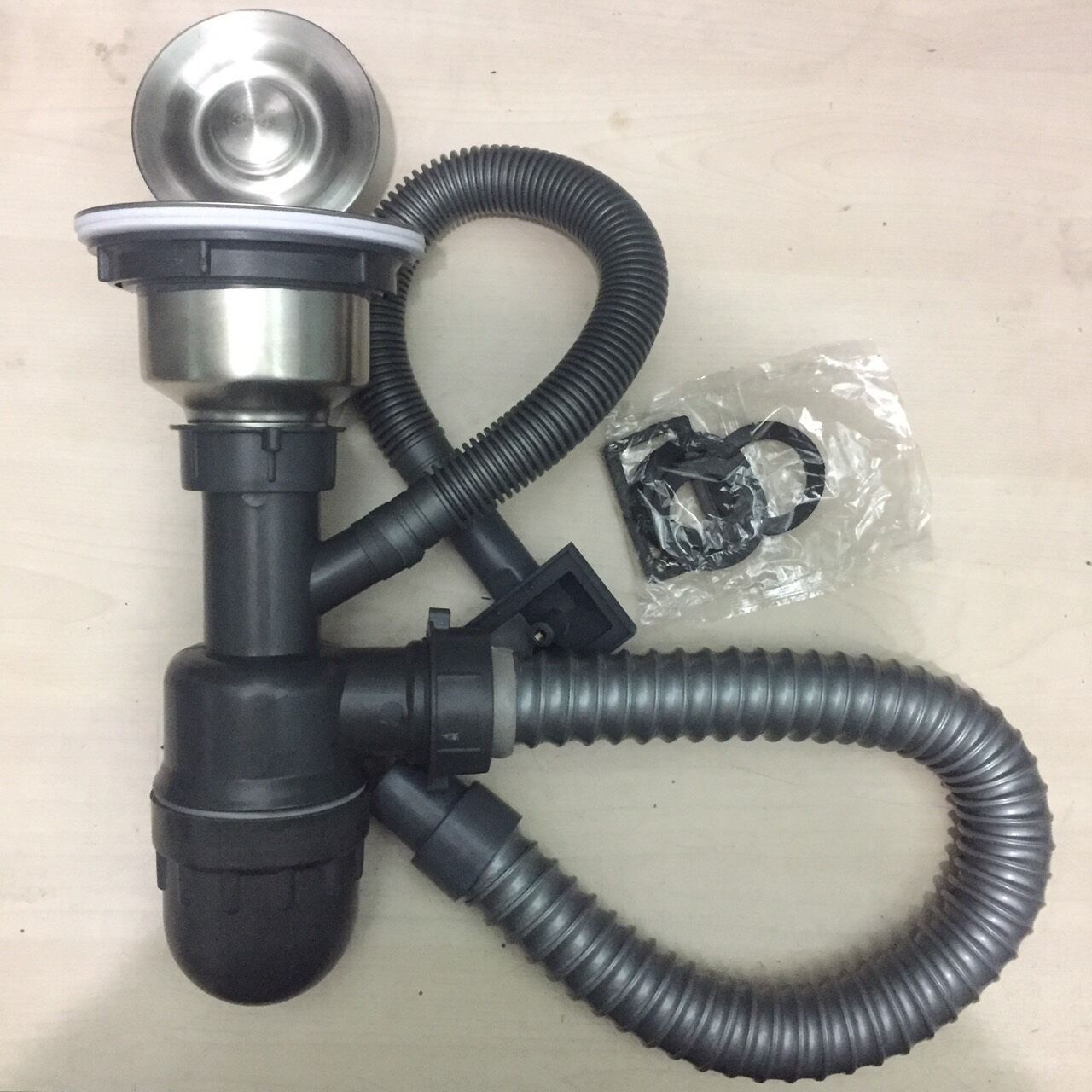 BỘ XẢ CHẬU, BỒN RỬA CHÉN BÁT ĐÔI (2 HỘC) INOX 304 PHI 110