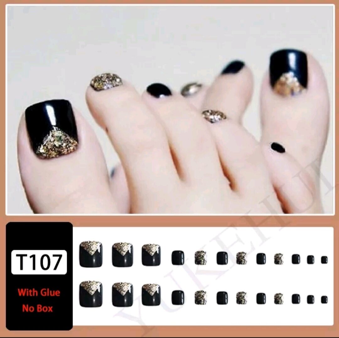 Bộ 24 móng chân giả tặng kèm 2 miếng dán móng